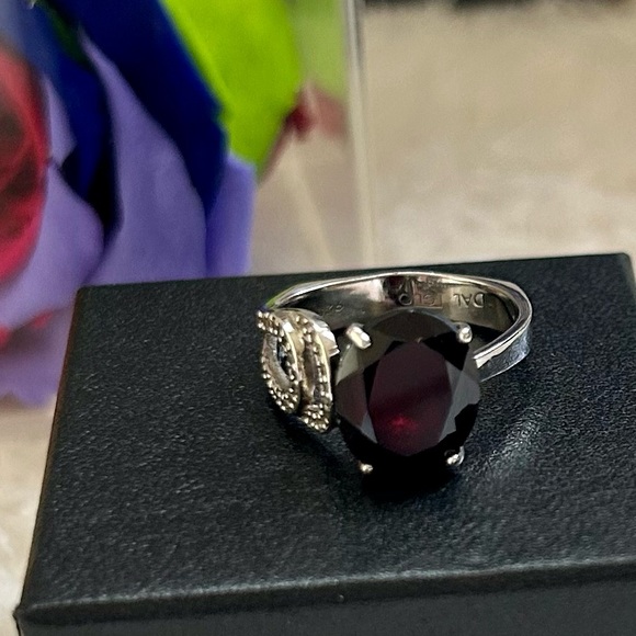 Daliglio Woman’s 14k WhiteGold over Sterling Sliver 5.2 CTW Grade:AA,Red Garnet - Picture 7 of 7